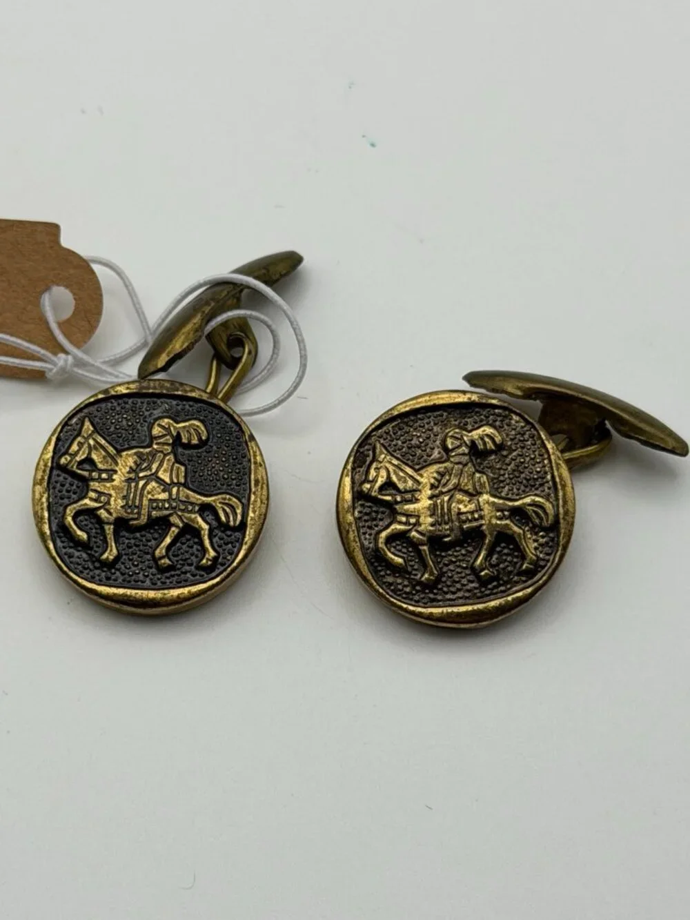 Vintage Horse Rider Cufflinks Figural Equestrian Gold Tone